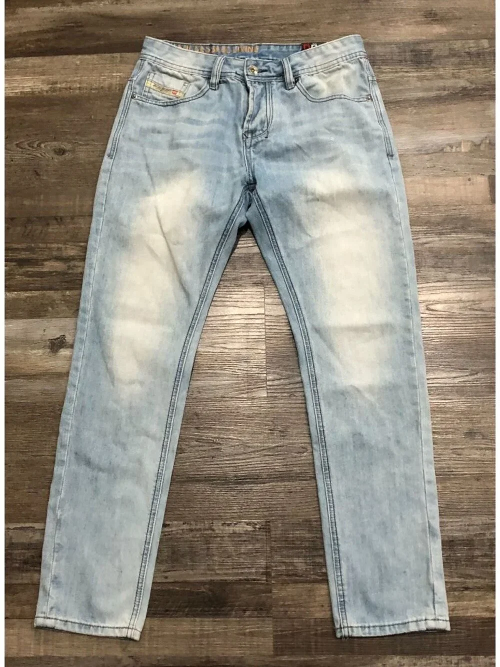 Diesel Tepphar Slim-Carrot Mens 32x30 Light Wash Blue Jeans